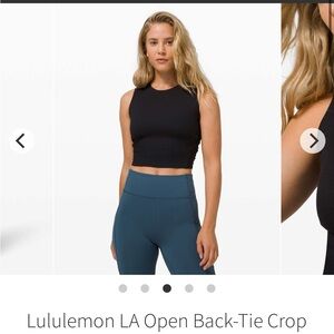 BNWT Lululemon LA Open back-tie crop tank